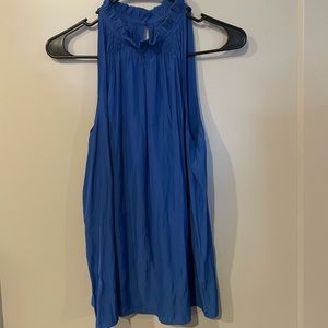 Ramy Brook Gabby High Neck Tank Top In Mosaic Blue Size M NWT